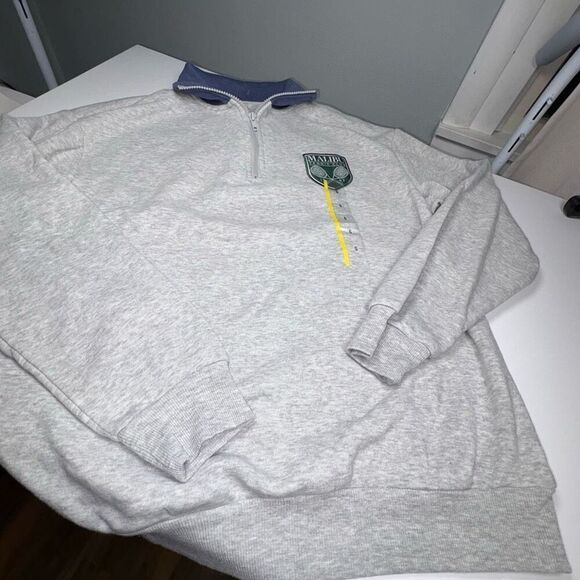 Women's 1/4 Zip Malibu Tennis Club Pullover Grey NWT Zoe + Liv - Picture 1 of 6